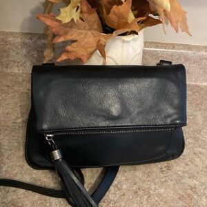 Joy Susan Black Crossbody Bag with Tassel